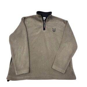 Caribou Fleece 1/4‎ Zip Pullover with Ukraine Coat of Arms the Tryzub M